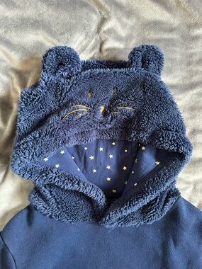 Boden Navy Hoodie with Gold Star Print